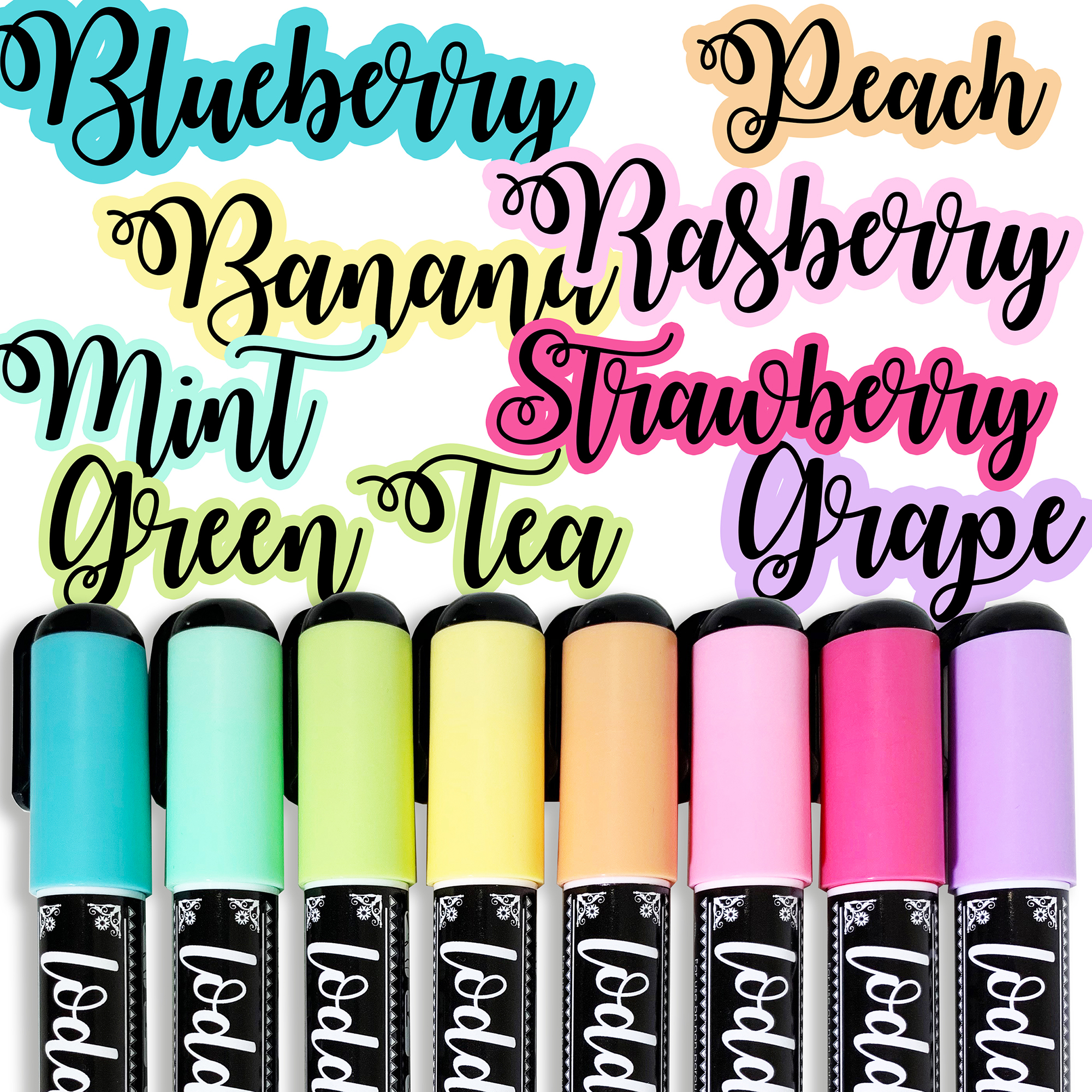 8ct Liquid Chalk Markers- Macaron Pastel Colors by Loddie Doddie 